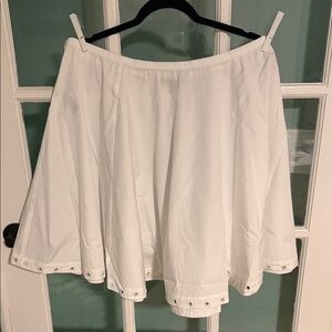 J. Crew White Circle Skirt with Mirrored Embellishments